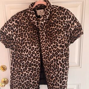 Leopard Print Martha Stewart cap sleeve puffer 1X